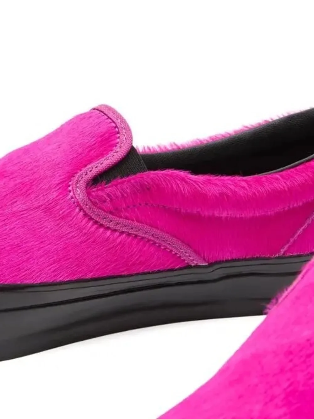 Vans Slip-On Fuchsia Pink Faux Fur Sneakers - Picture 2 of 4